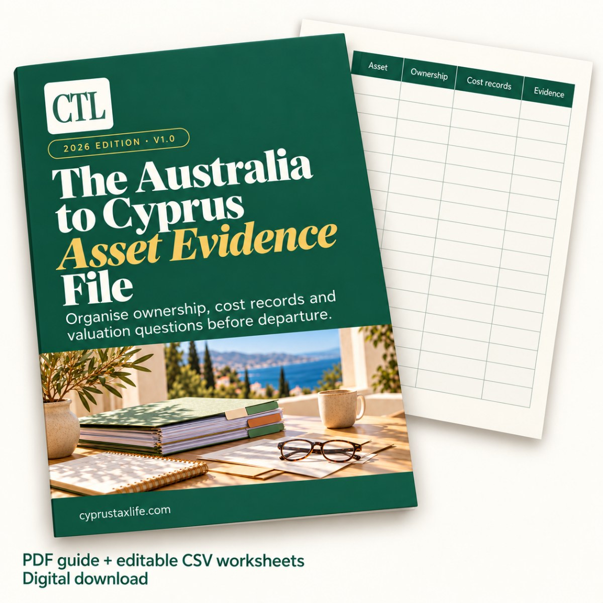The Australia to Cyprus Asset Evidence File: the PDF guide and editable CSV worksheets