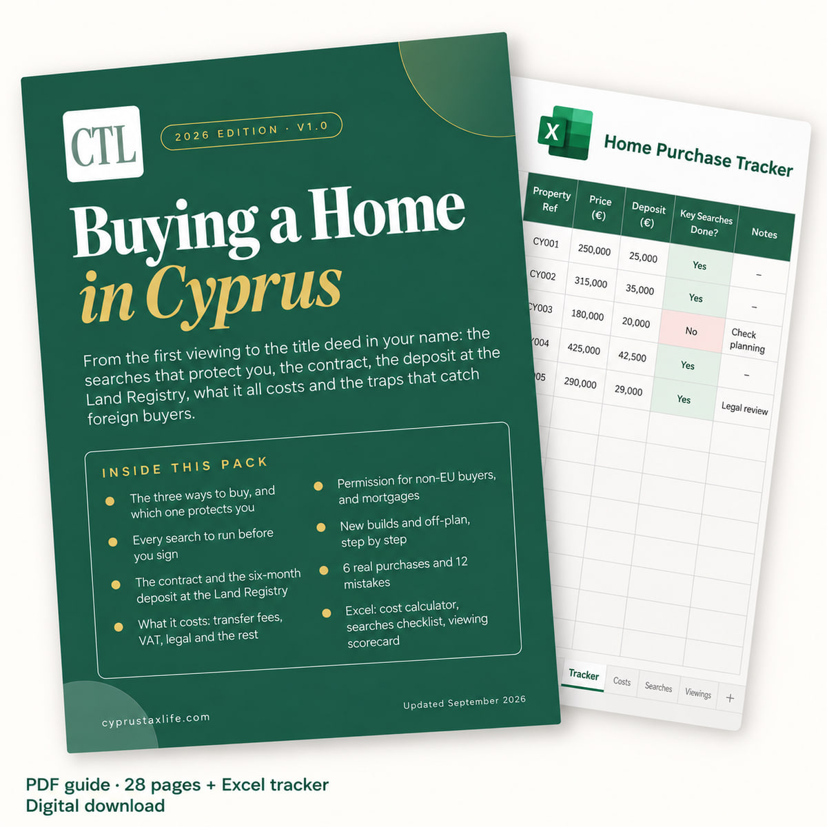 Buying a Home in Cyprus 2026: the PDF guide and its Excel tracker