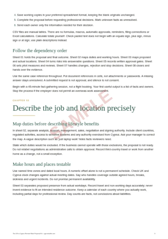Build the employer proposal, a sample page from The UK to Cyprus Remote Work Proposal Kit