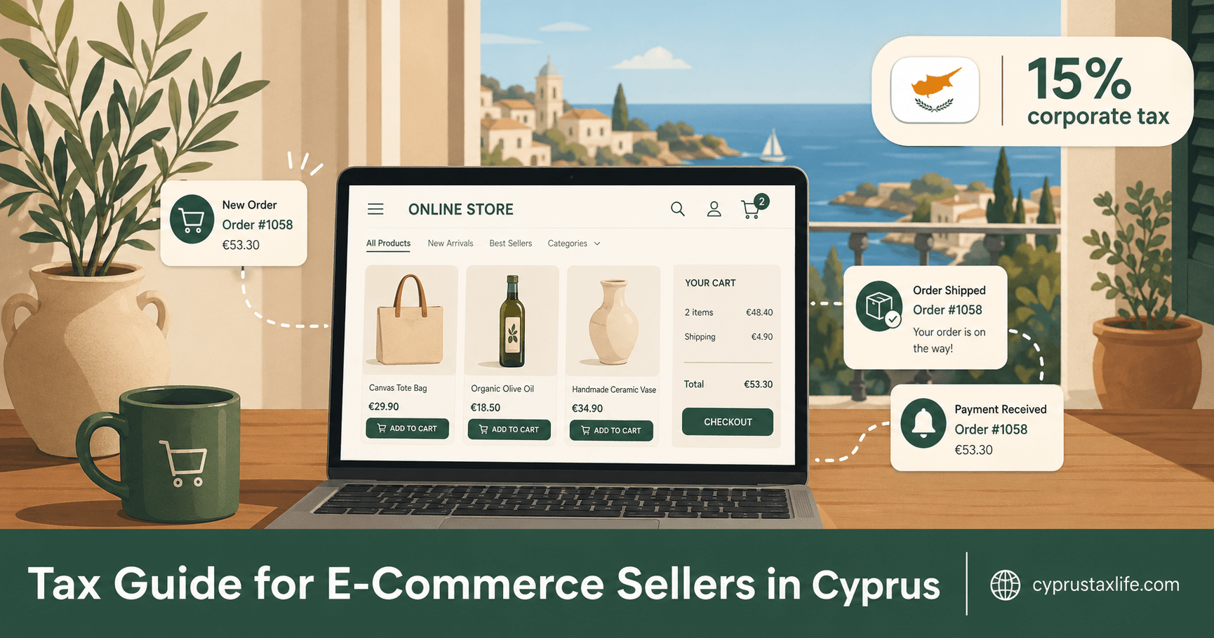 Cyprus taxes for E-commerce Sellers 2026 - Non-Dom effective rate ~5%